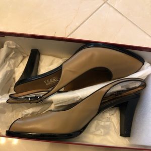 Authentic Ferragamo Leather Slingback Heels